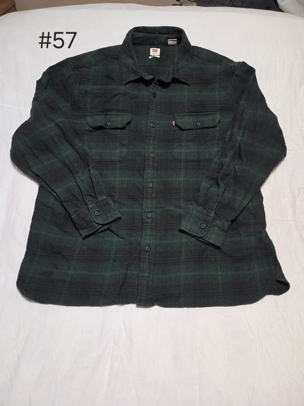 Levi's Men's Classic Worker Flannel Shirt - Green/Black Plaid - Size XL